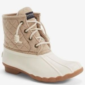 Sperry Saltwater Duck Boot Quilted Ivory